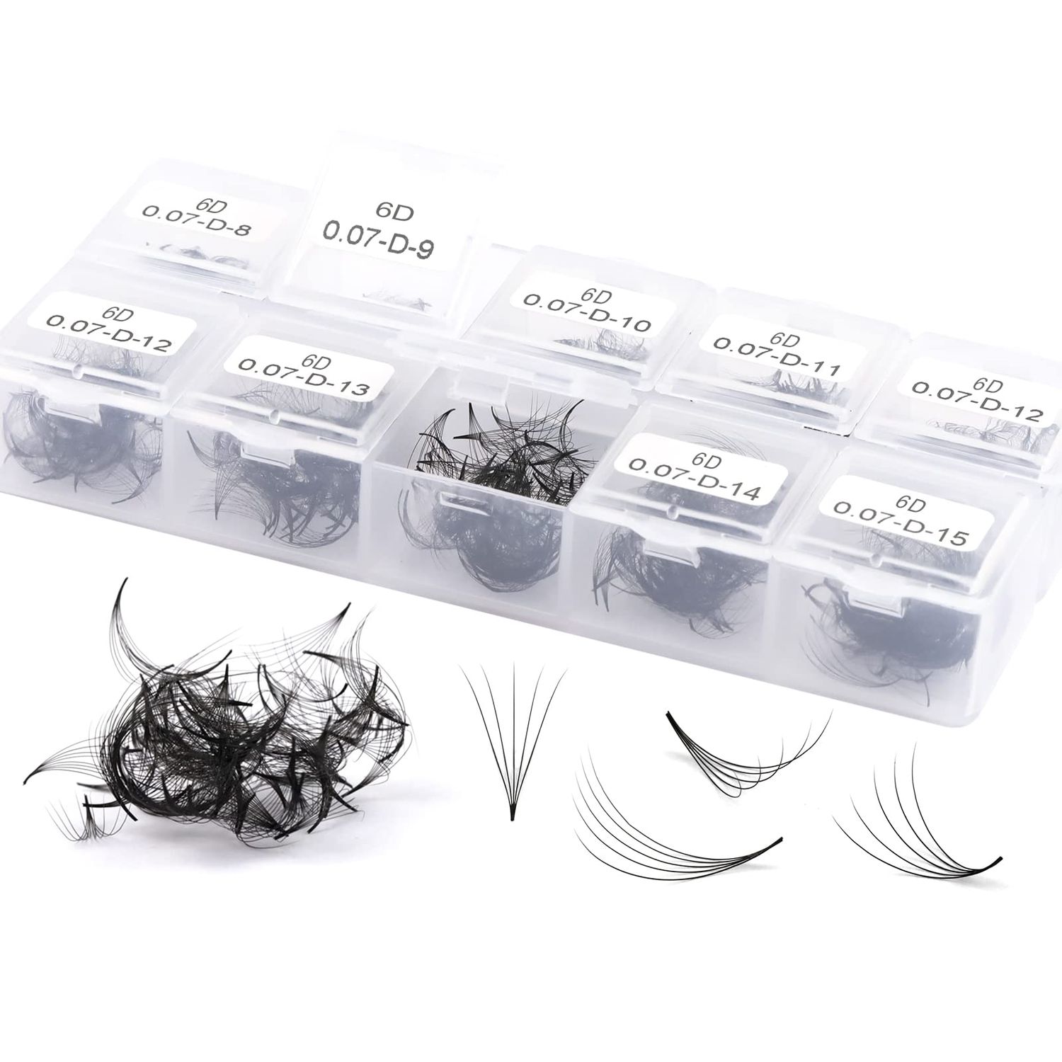 Obeyalash1000Pcs Loose Premade Fans Eyelash Extensions 4D Handmade Pomade Lash Fans 0.07mm C Curl Loose Fans Lash Extensions 8-15mm Promade Fans Lash Extensions(4D-0.07 C Curl 8-15mm)