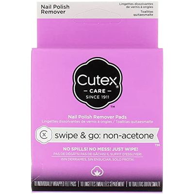Cutex Care Swipe &amp; Go Non-Acetone Nail Polish Remover Pads 10ct