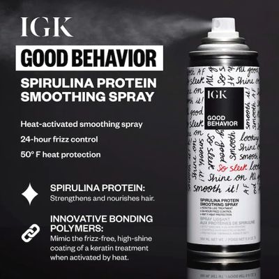 IGK Travel Hair Treatment Set | Antisocial Hair Mask  Good Behavior Spray | Overnight Bond-Building  Keratin Like Smoothing Spray | Vegan  Cruelty-Free | Set of 2