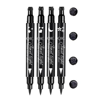 TUKEFEV Winged Eyeliner Pencil 4 Pack Eyeliner Stamps Black Liquid Eye Liner Waterproof Smudge-Proof Lines Liquid Long-Lasting Eye Pencil for Women