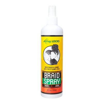 AllDay Locks Braid Spray | Alleviates Itchy &amp; Dry Scalp | Easy to Use, Moisturizes, High Shine for Dull Hair | Cleanses &amp; Revives Braids, Locks, Twists, Cornrows | 12 oz