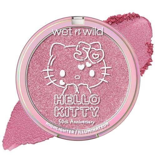 wet n wild Hello Kitty Highlighter, Multi-Dimensional Glow with Iridescent Pearls, Silky-Smooth Buildable &amp; Blendable Formula, Cruelty-Free &amp; Vegan - Cheerleader