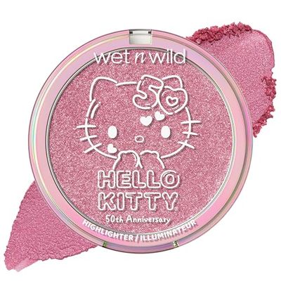 wet n wild Hello Kitty Highlighter, Multi-Dimensional Glow with Iridescent Pearls, Silky-Smooth Buildable &amp; Blendable Formula, Cruelty-Free &amp; Vegan - Cheerleader