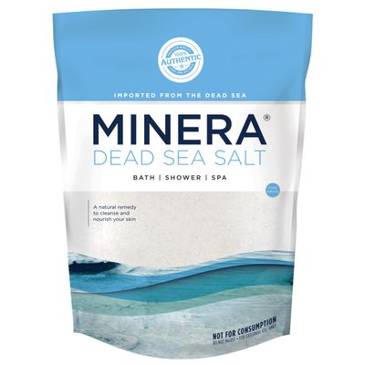 Minera Dead Sea Salt, 100% Pure &amp; Natural, 2 lbs. Fine Grain (0-1.7 mm) Bulk Bag, Easily Dissolving Dead Sea Salts for Soaking &amp; Bathing, Skin Nourishing Fine Sea Salt, Unscented