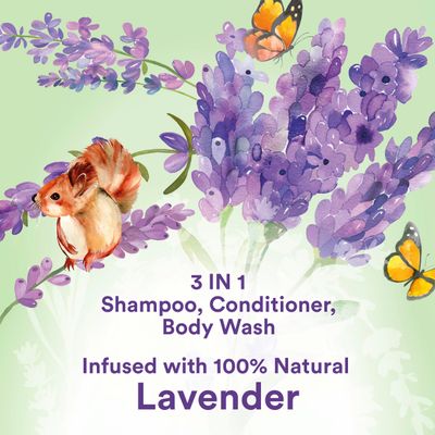 Suave Kids Natural Lavender Oil 3-in-1 Tear Free, Body Wash, Shampoo and Conditioners, No Sulfates, No Parabens, No Silicones, No Dyes, 16.5 Oz Pack of 4