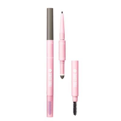 Daisy Doll by Mary Quant Japanese 3-in-1 Eyebrow Liner Kit (Pencil, Powder &amp; Brush) for Long-wearing Brow Powder and Bursh for Smuge-free Eye Makeup, BR04 Ash Brown 0.02 fl oz