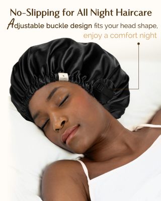 YANIBEST Satin Bonnet for Sleeping, Hair Bonnets for Women and Men, Double Layer Ajustable Silky Bonnet for Curly Braids Hair