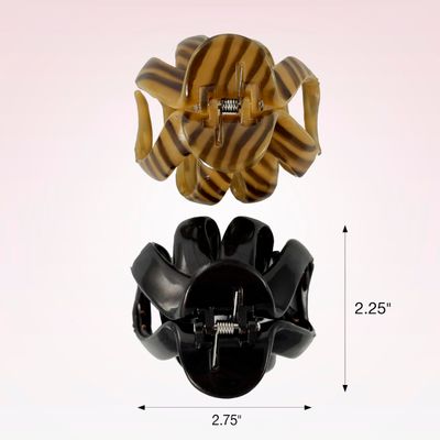 Scunci by Conair jaw claw clips - hair accessories for women - claw clips for thick hair - claw clip - Black &amp; Tortoise- 2 Count