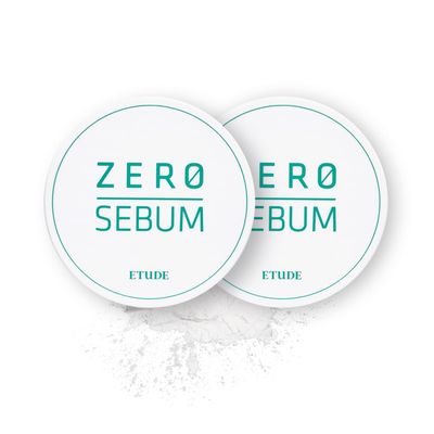 ETUDE Zero Sebum Drying Powder Duo Set 0.14Ounce2 (4g2) | Lightweight Oil Control No Sebum Loose Face Powder with 80% Mineral | Long Lasting, Makes Skin Downy, Korean Makeup, Kbeauty