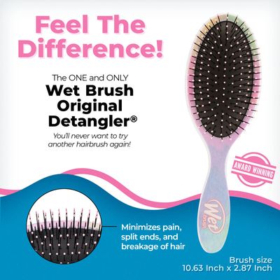 Wet Brush Original Detangler Hair Brush, Color Wash, Stripes, Ultra-Soft IntelliFlex Bristles - Detangling Hairbrush Glides Through Tangles For Wet, Dry &amp; Damaged Hair, Women &amp; Men