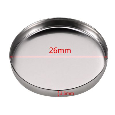 Pangda 50 Pack Empty Round Metal Tin Palette Pans Cosmetic Eyeshadow Blush Lipstick Organizer Size 26 mm for Magnets Cosmetic Palettes