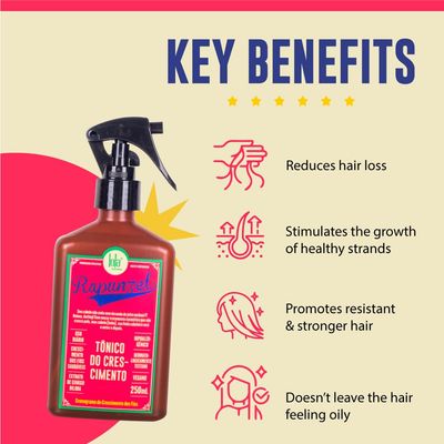 Lola From Rio - Rapunzel - Hair Growth Tonic, Reduces Hair Loss, Stimulates Healthy Growth, Promotes Long, Healthy, Strong Hair, For All Hair Types 8.45 Fl Oz