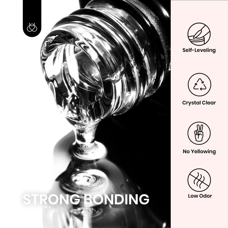 Beetles Gel Polish 5 In 1 Nail Glue and Builder Nail Gel 7 in 1 Builder Strengthener Gel Clear Building Gel Hard Gel for Nails Builder Extension, Uv LED Lamp Nail Gel Valentine's Day Gift for Women