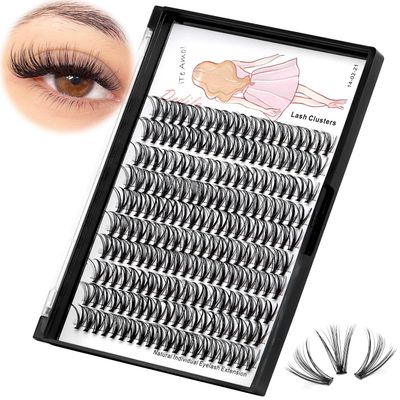 Dedila 8-22mm to Choose 20D40D60D80D100D Individual False Eyelashes Makeup Cluster Eyelashes Thickness 0.07mm D Curl Natural long Black Soft 3D Eye Lashes Extensions (20D-19mm)