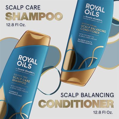 Head &amp; Shoulders Royal Oils Shampoo and Conditioner Set, Includes Anti-Dandruff Scalp Care Shampoo (12.8 Fl Oz.) &amp; Moisture Renewal Scalp Balancing Conditioner, Hair Treatment for Curly &amp; Coily Hair