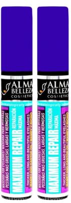 2x Alma Belleza MAXIMUM REPAIR Black Mascara THICKER &amp; LONG Eyelashes Waterproof