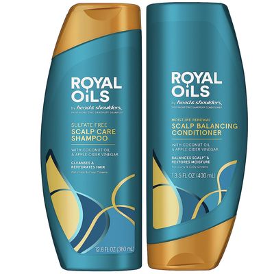 Head &amp; Shoulders Royal Oils Shampoo and Conditioner Set, Includes Anti-Dandruff Scalp Care Shampoo (12.8 Fl Oz.) &amp; Moisture Renewal Scalp Balancing Conditioner, Hair Treatment for Curly &amp; Coily Hair