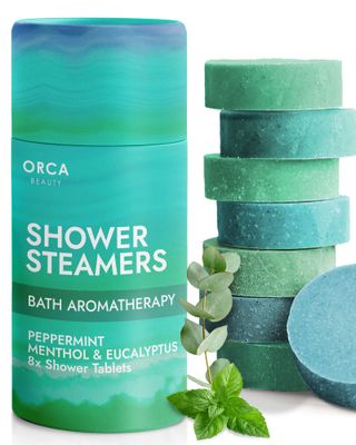 Shower Steamers Aromatherapy - Relaxation Gifts for Women, Shower Bombs, Unique Spa Gifts Shower Tablets, Stocking Stuffers for Women &amp; Men (Peppermint and Eucalyptus Scent 8PC)
