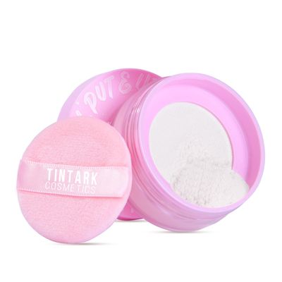 Oil Control loose setting powder Translucent, 24H Long-lasting White Blurring Powder with Puff for Oily Skin, Soft-focus Shine-Free Matte Finish Makeup Talc Free, 0.53Oz (02 White)
