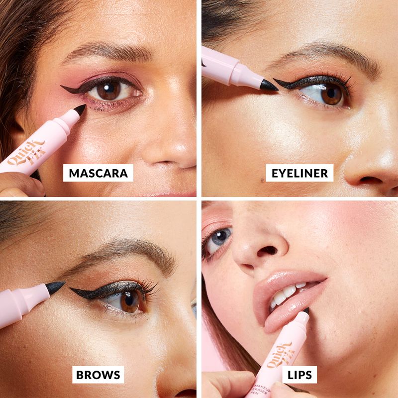 The Quick Flick Reusable Quick Fix Makeup Eraser Pen - Instant Travel Size Makeup Remover Pen for Eyeliner, Mascara, Lips, &amp; Brows - Precision Smudge Corrector, Gentle on Skin &amp; Mess-Free