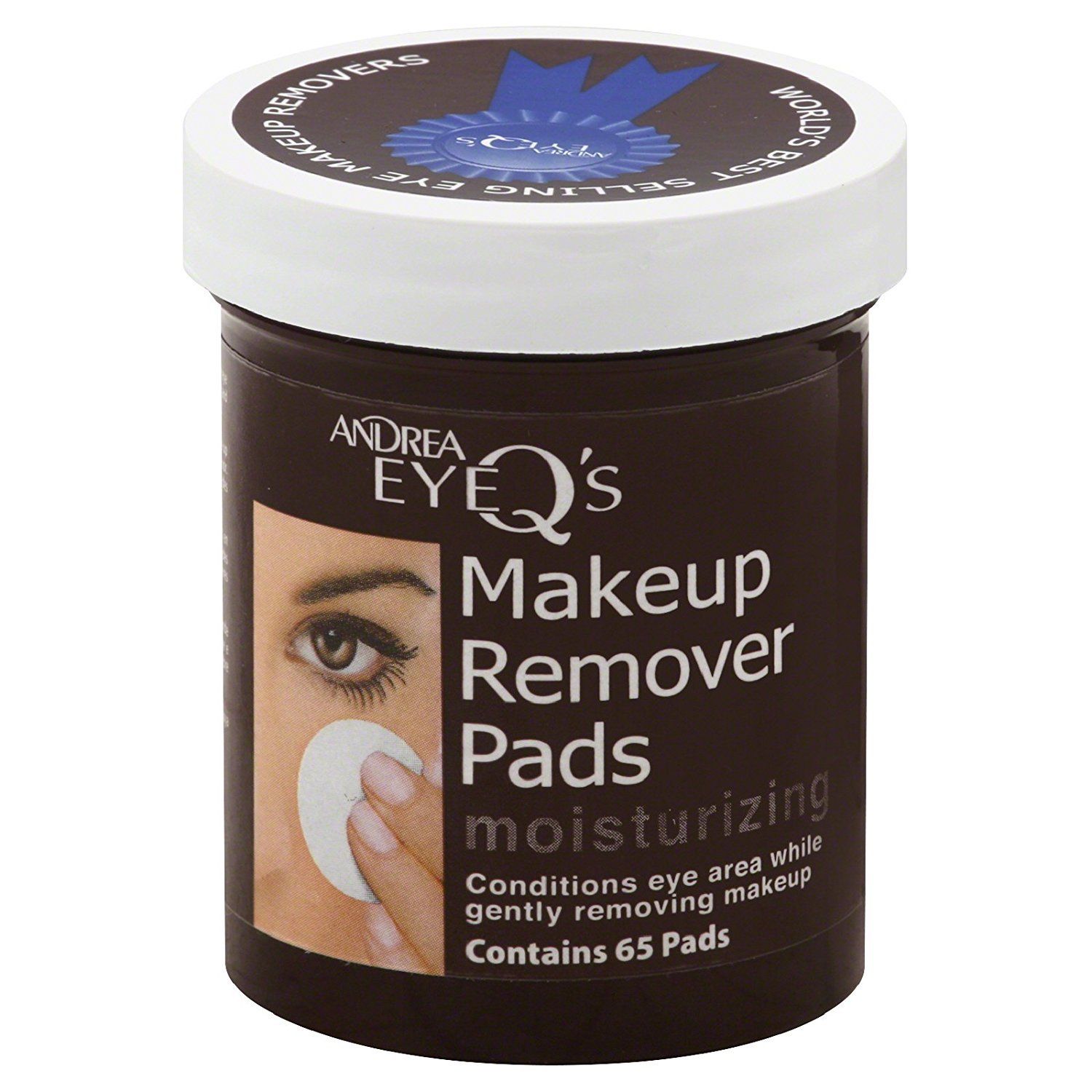Andrea Eye Q&#39;s Eye Make-Up Remover Pads Moisturizing 65 Each (Pack of 4)