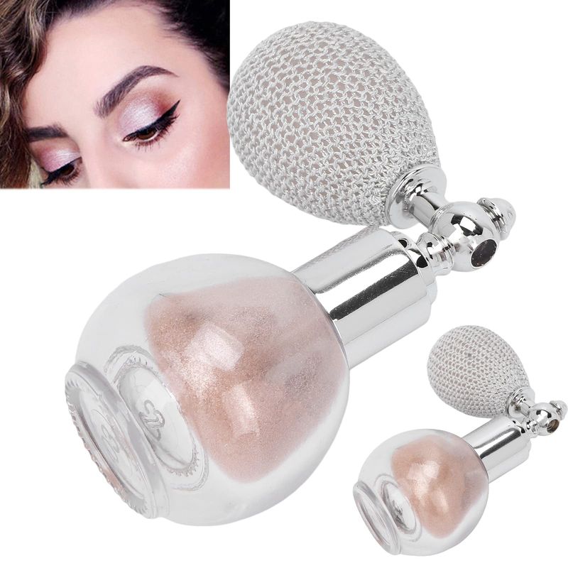 Highlighter Powder Spray, Shimmering Makeup Spray Glitter High Gloss Eyeshadow Pressed Sparkle Face Contour Refills Body Cosmetic Loose Shimmer for Women Hair Nails Art Craft Design (champagne)