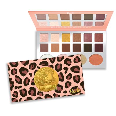 Leopardina Eyeshadow and Highlighter Palette by Rude Cosmetics for Women - 1.031 oz Makeup