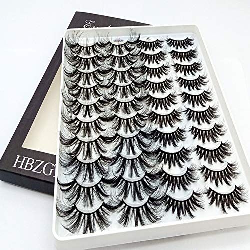 HBZGTLAD 20 Pairs 3D Mink Lashes Handmade Wispy Fluffy Long Lashes Natural Eye Extension Makeup Kit Cilios (3D-XK)