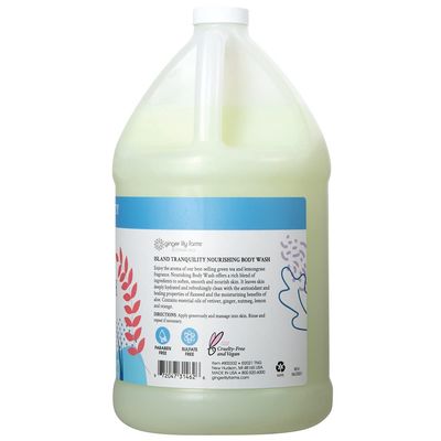 Ginger Lily Farms Botanicals Nourishing Body Wash, Island Tranquility, 100% Vegan &amp; Cruelty-Free, Green Tea &amp; Lemongrass Scent, 1 Gallon Refill (128 fl. oz.)