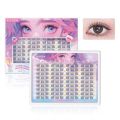 Elyzza Idol Lash Extension Kit 10-12mm Cluster Lashes With Thin Lash Band C Curl Natural Look Eyelash Clusters With Bottom Lashes Faux Lash Clusters Extensions For DIY Individual Lashes at Home