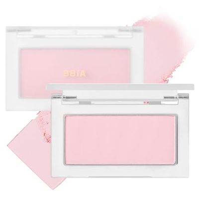 BBIA Ready To Wear Powder Cheek Blush 3 Color - Buildable &amp; Blendable Soft Blush for Cheeks, Matte &amp; Shimmery Finish, Lightweight, Long-Lasting, Vegan, Korea Face Makeup, 0.19oz (01 POWDER PINK)