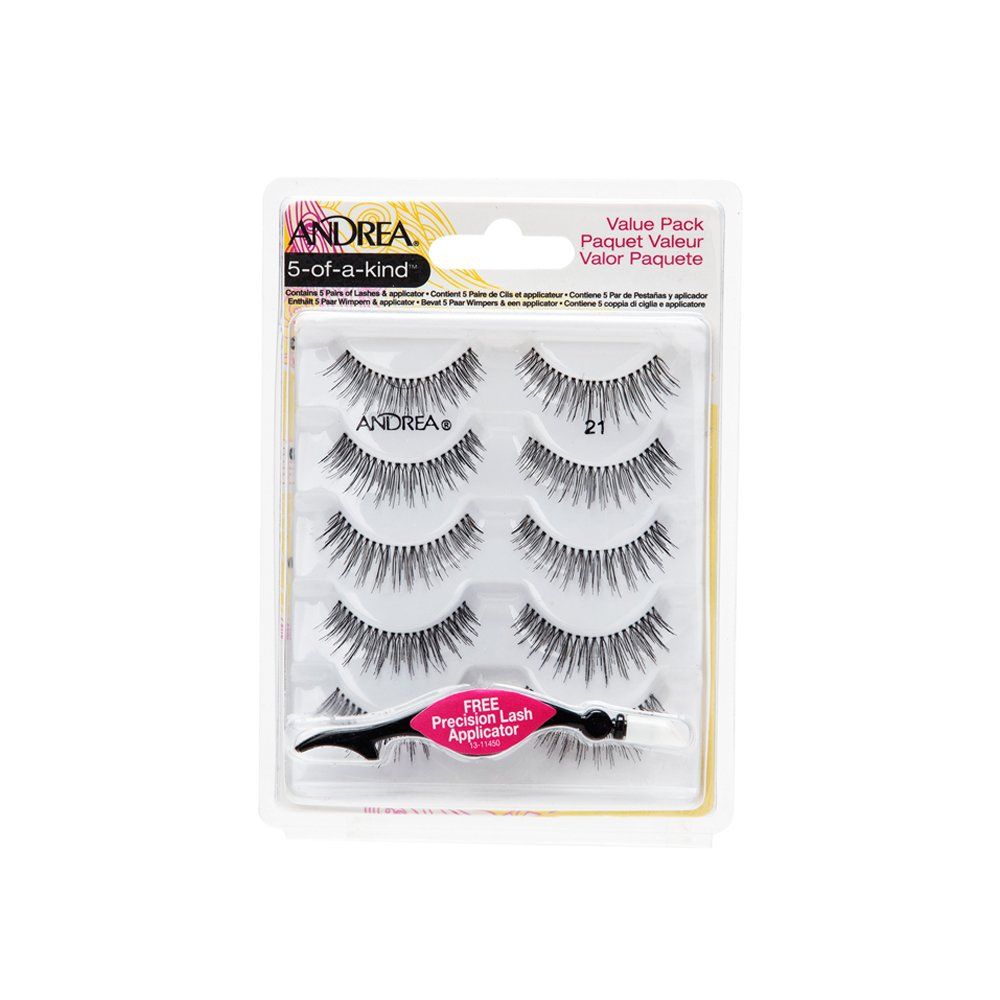 Andrea Fake Eyelashes Multi-Pack with Applicator, 21mm - Natural Look Lashes for Eye Makeup, Dramatic &amp; Lightweight False Eyelashes, 1 Pack