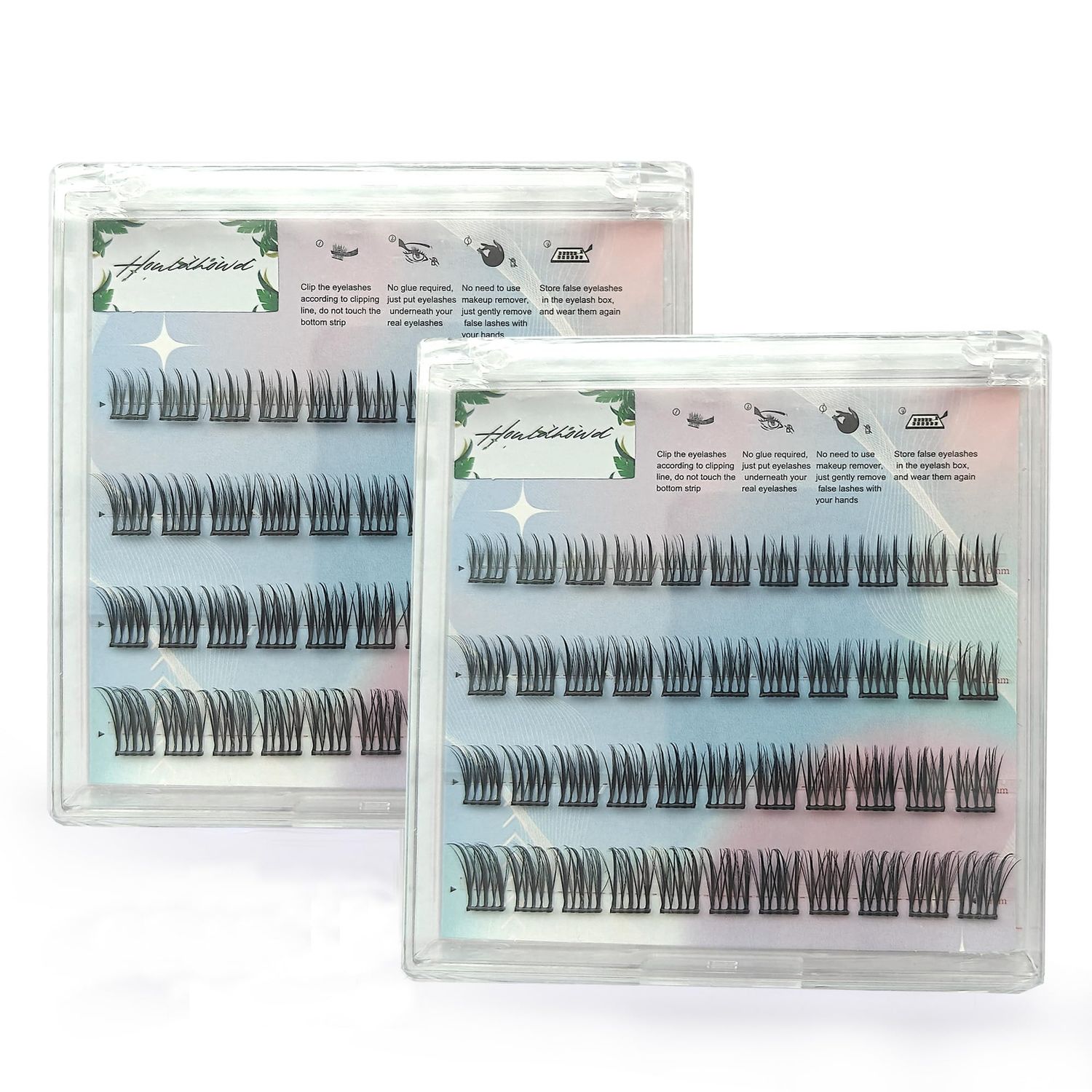 Self adhesive lashes, press lashes without glue Natural looking self adhesive lash tufts, press the lashes 10-16mm individual lashes, and apply them directly without glue (S model)