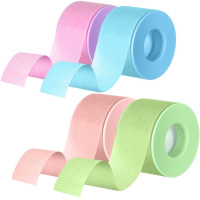 Nuanchu 4 Rolls Lash Tape for Eyelash Extensions Breathable Eyelash Tape for Extensions Adhesive Microporous Lash Extension Tape for Extension Supplies, 0.98 Inch x 3.9 YardRoll (Colorful)