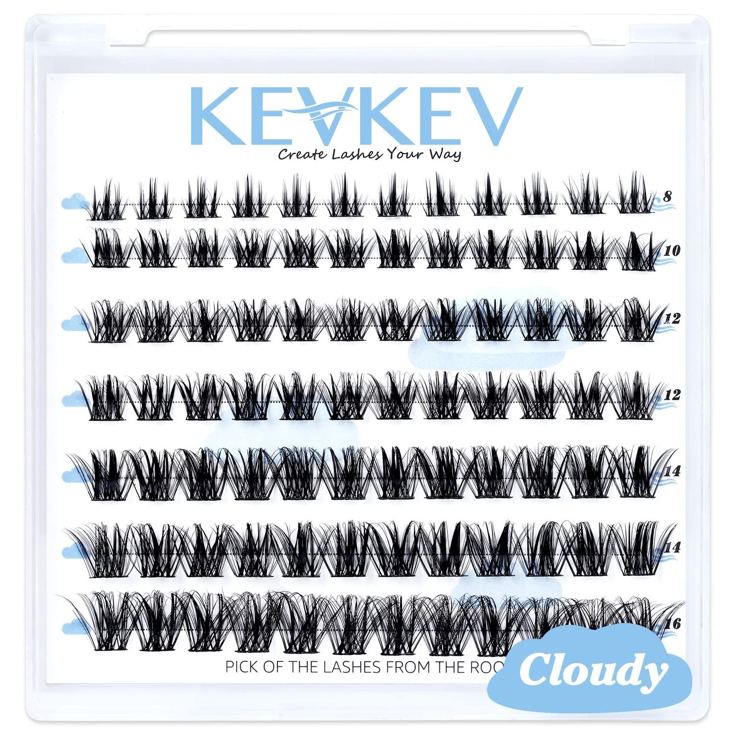 Lash Clusters 84 Pcs Cluster Lashes Eyelash Clusters DIY Cluster Eyelash Extensions Individual Lashes Thin Band &amp; Soft(Cloudy,C-8-16mix)