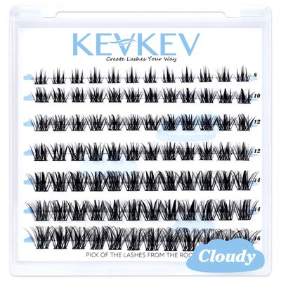 Lash Clusters 84 Pcs Cluster Lashes Eyelash Clusters DIY Cluster Eyelash Extensions Individual Lashes Thin Band &amp; Soft(Cloudy,C-8-16mix)