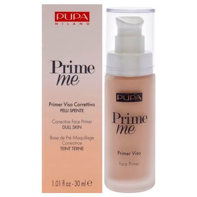 PUPA Milano Prime Me Corrective Face Primer - Pre Make-Up Face Base - For Dull-Looking And Lifeless Skin - Evens Out The Skin Tone, Giving It A Glowing And Fresh Appearance - 005 Peach - 1 Oz