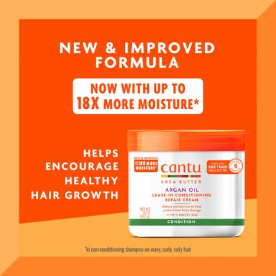Cantu Leave-In Conditioning Repair Cream with Argan Oil, 16 oz (Pack of 2) (Packaging May Vary)
