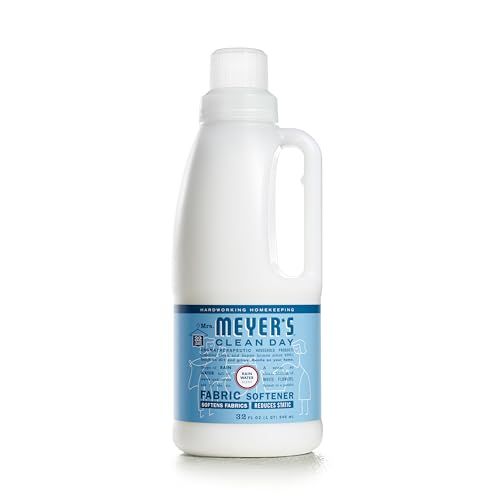 MRS. MEYER&#39;S CLEAN DAY Liquid Fabric Softener, Infused with Essential Oils, Paraben Free, Rain Water Scent, 32 oz (32 Loads)