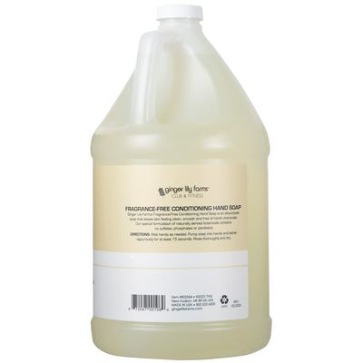Ginger Lily Farms Club &amp; Fitness Conditioning Liquid Hand Soap Refill, 100% Vegan &amp; Cruelty-Free, Fragrance Free, 1 Gallon (128 fl oz)