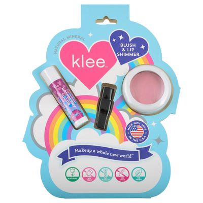 Luna Star Klee Blush and Lip Shimmer Makeup Kit. Gentle and Non-Toxic. Kid-Friendly. Made in USA. (Cotton Candy Whisper)