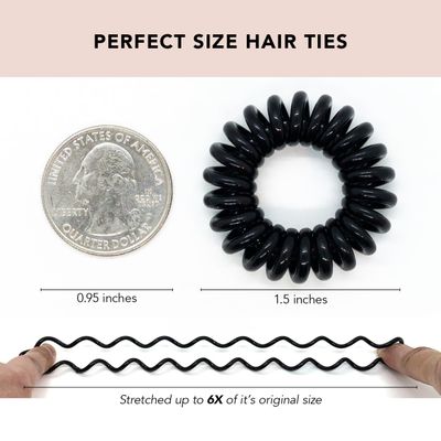 Kitsch Spiral Hair Ties for Women, Coil Hair Ties for Thick Hair, No Crease Hair Tie, Spiral Hair Ties No Damage, Hair Coils & Phone Cord Hair Ties for Thin Hair, Hair Ties Spiral, 4pcs (Brunette)
