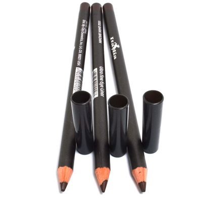 Italia Deluxe 3 PCS of Ultra Fine Eye liner Pencil Lip Eyeliner Set Pick Color  Free ZipBag (1002 Dark Brown 3pcs)