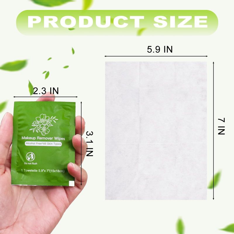 Makeup Remover Wipes Bulk Individually Wrapped,Travel Makeup Wipes Individual Makeup Remover Wipes Bulk Gentle Cleansing Makeup Remover Wipes for Face Cleansing Mascara Lipstick Travel Hotel (100)