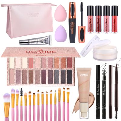 UCANBE All In One Makeup Kit for Women Full Kit, Makeup Gift Set for Valentine&#39;s Day Gift, Eyeshadow Palette Liquid Foundation Lip Gloss Etc,Makeup Set for Women &amp; Makeup Beginners, Travel Makeup Set