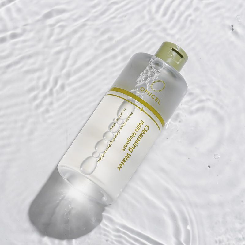 OMICEL INJIN Mugwort Mineral Cleansing Water (1 Count) - Gentle Makeup Remover | Micellar Water with Tea Tree Leaf Water | Glucose-Infused Formula for Effective Cleansing
