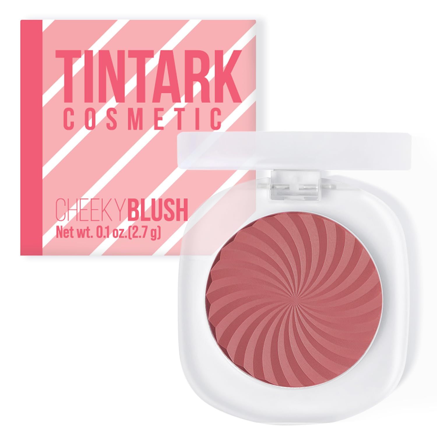 TINTARK Cheeky Blush Compact for Face Cheeks, Talc Free Blusher Palette, Matte Powder Makeup, Natural Healthy, Mauve Pink Magenta Peach Red, Vegan Cruelty Free