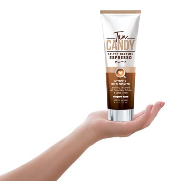 Supre Tan Candy Salted Caramel Espresso Intensely Bold Bronzer Dark Blend 8.5oz