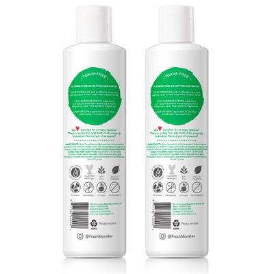 Fresh Monster 2-in-1 Kids Shampoo & Conditioner, Toxin-Free, Hypoallergenic, Tear-free Shampoo & Conditioner for Kids, Watermelon (2 Pack, 8.5ozeach)