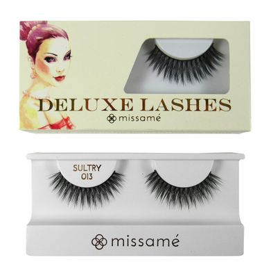 Missam SULTRY Deluxe Beauty False Eyelashes Set Handmade with Premium Synthetic Fibers, Black, 1 Pair